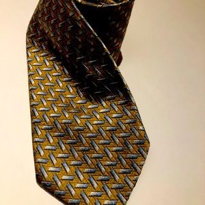 Ermenegildo Zegna Men’s Tie - Italy - Gold / Silver Pattern